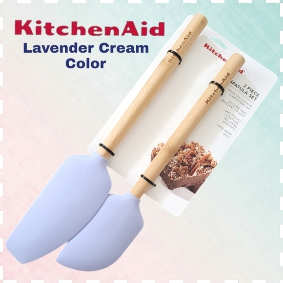 KitchenAid 2 Piece Lavender Cream Color Spatulas Set - NWT - Picture 1 of 5